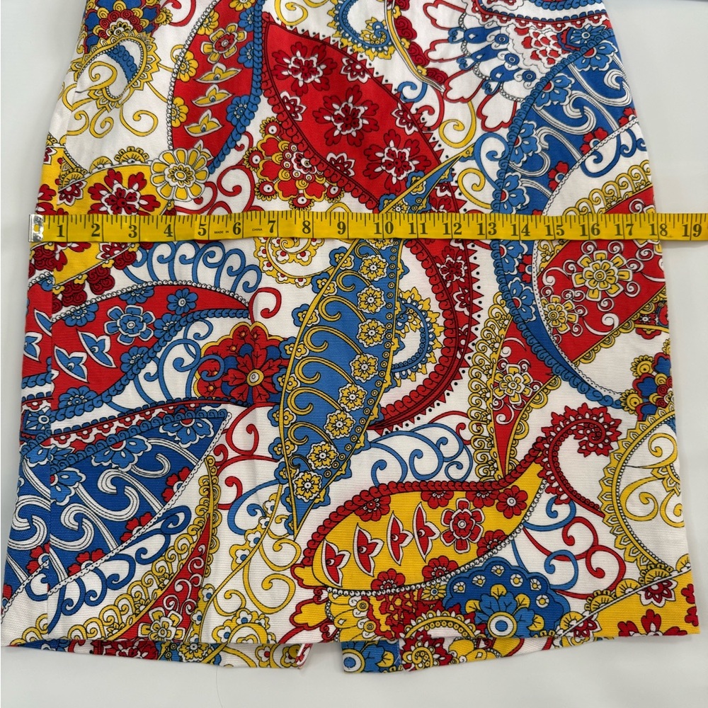 Talbot’s Colorful Paisley Print red, blue, yellow & white Pencil skirt size 6P - Picture 8 of 10